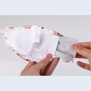 Children's Reusable Cloth Mask-Pink Bears