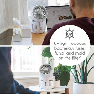 Crane Desk Top Air Purifier & Fan – With HEPA & UVC Light
