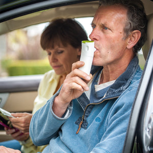 Innospire Go Portable Mesh Nebulizer - Being used in a car