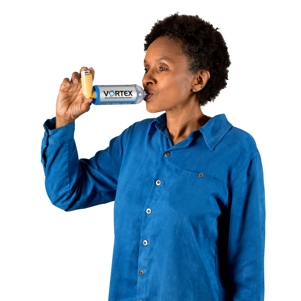 VORTEX Non Electrostatic Valved Holding Chamber-With Adult Mask